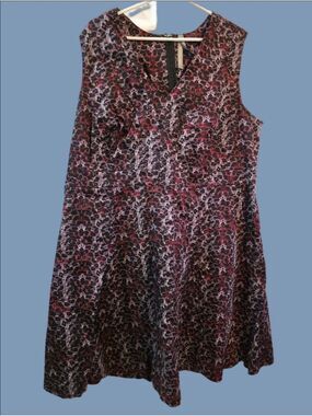 4/$67 Deal! Penningtons Black and Burgundy Floral Midi Dress